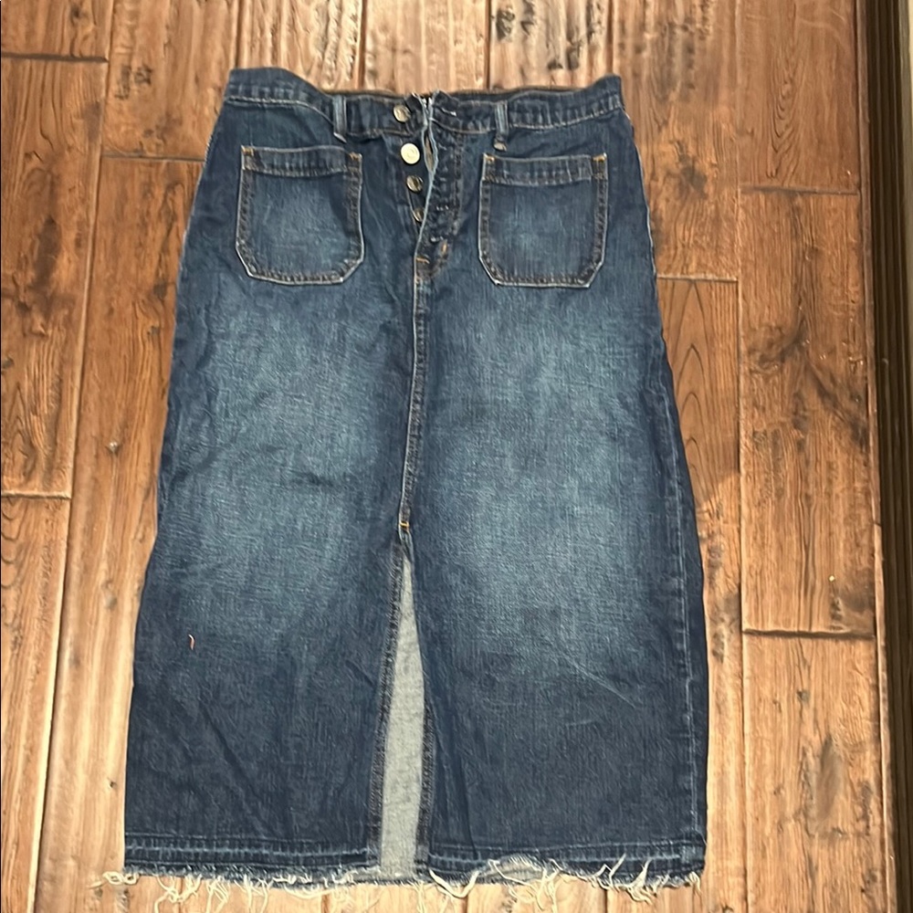 GAP Blue Denim Skirt with Button Detail
